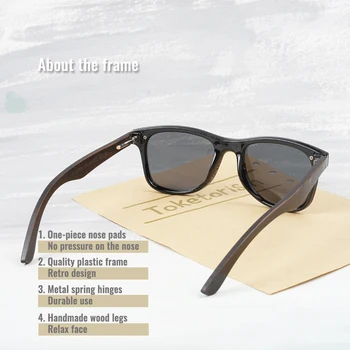 Toketorism mens slnečné okuliare značky dizajnér dreva polarizované slnečné okuliare odtiene pre ženy 4051