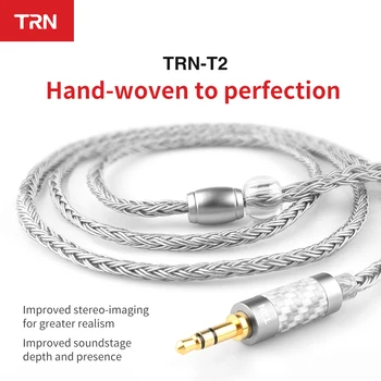 TRN T2 16 Core Silver Plated HIFI Upgrade Kábel 3.5/2.5/4.4 mm Konektor MMCX/2Pin Konektor Pre TRN V80 KZ AS10/AS06/ZS10 CCA C10 C16