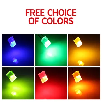 1000pcs 2x5x7mm LED Žltá oranžová /Červená/Zelená/Modrá/Žltá/Oranžová 5mm námestie LED Lampa 257 LED dióda LIGHTIN