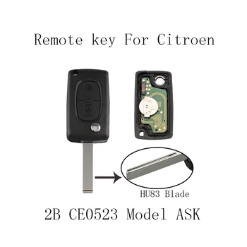 2Buttons Diaľkové Auto kľúča Na CITROEN C2 C3 C4 C5 Berlingo Picasso CE0523 model POŽIADAŤ signál Originál kľúč S ID46 Čip