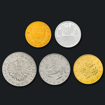 Reálne Pôvodná Minca Uncirculated Rakúsko mince celý set 5 UNC