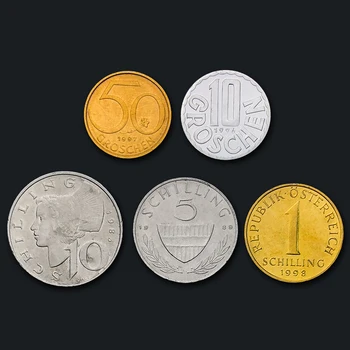 Reálne Pôvodná Minca Uncirculated Rakúsko mince celý set 5 UNC