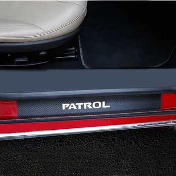 Auto Príslušenstvo Pre Nissan Patrol Prah Dverí Doska Carbon Fiber Textúra Pu kožené 4Pcs