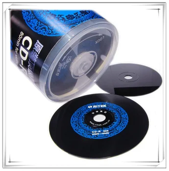 Veľkoobchod 5 diskov A+ Ri-úplne Prázdne Vytlačené 700MB 52x Čierna/Modrá CD-R