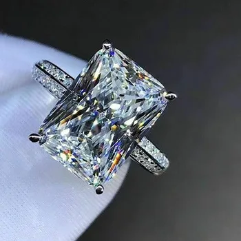 2021 nové luxusné princezná pevné 925 sterling silver zásnubný prsteň pre ženy lady výročie darček šperky hromadne predávať R5814