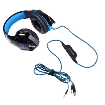 Herný Headset Hlboké Basy, Počítačové Hry Slúchadlá s mikrofónom LED Svetlo pre počítač PC Gamer G2000