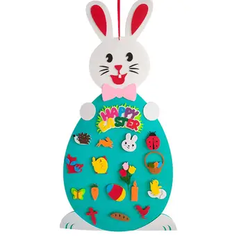 Veľkonočné urob si sám Cítil Bunny Prívesok S Odnímateľnou Abecedy Veľkonočné Ozdoby Nálepky na Stenu Závesné Dekorácie Deti Hračky Strany Darček