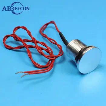Abbeycon Momentálne 12V 2A Vodotesný IP68 Normálne Otvoriť 12mm s Plochou Hlavou z Nehrdzavejúcej Malé Piezoelektrické Spínač, Dotknite sa Začať S Drôtom
