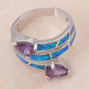 Šperky, zirkón Veľkoobchod Maloobchod Blue fire Opal striebornú dosku Prstene pre ženy Šperky USA veľkosť #6 #7 #8 #9 #10 OR295
