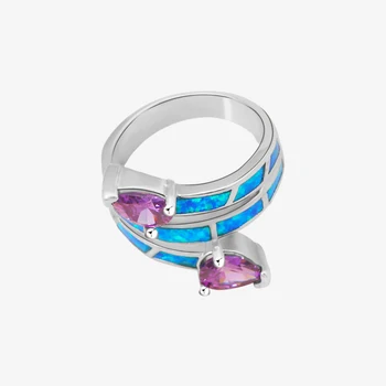 Šperky, zirkón Veľkoobchod Maloobchod Blue fire Opal striebornú dosku Prstene pre ženy Šperky USA veľkosť #6 #7 #8 #9 #10 OR295