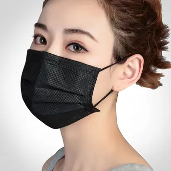 50/100ks Kórea Black 3 Vrstvy Aktivovať Masku Úst Bambusové Uhlíkové Zabrániť Anti-Prach, Baktérie Opakovateľnosť Úst Občianskej Masku na Tvár