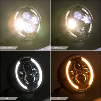 7.5 Palcový Motocykel LED High low Lúča Svetlometu Lampa Projektora pre BMW, Suzuki Víťazstvo Honda, Kawasaki Ulici Tracker Cafer Racer