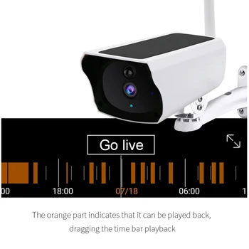 HD 1080P Solárna WiFi IP Kamera CCTV Vonkajšie Dlhý pohotovostný Zabezpečenie Surveillance Camera Infračervená Detekcia Pohybu Nepremokavé Cam
