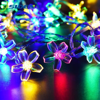 7M Solárne String Vianočné Osvetlenie Vonkajšie 23 ft 50 LED 3Mode Nepremokavé Kvetinové Záhrade Kvety Osvetlenie Strany Domáce Dekorácie