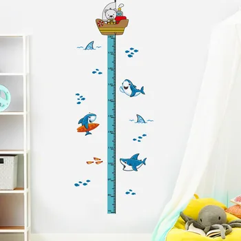 Výška samolepky na stenu cartoon tvorivé morského sveta zvierat nálepky miestnosti dekorácie QT1601