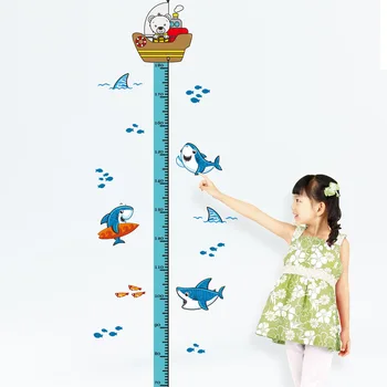 Výška samolepky na stenu cartoon tvorivé morského sveta zvierat nálepky miestnosti dekorácie QT1601
