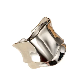 Silvology 925 Sterling Silver Nepravidelný Origami Textúra Krúžky Lesklý Originálny Dizajn Kórea Prstene pre Ženy 2020 Retro Šperky