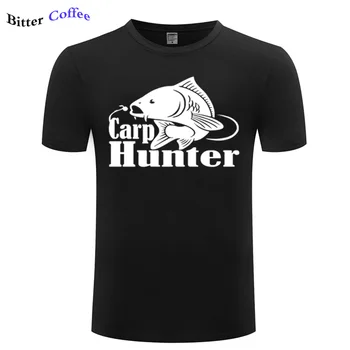 Móda Carp Hunter Ryby Tlač Hoodies Mužov Bavlnené Tričká Muž Bežné Nové Letné Krátkym Rukávom Pánske tričko Značky Plus veľkosť