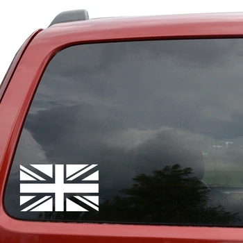 Aliauto Módne Auto Nálepky British Union Jack Vlajky Vinylová Dekorácia, Nepremokavé, Reflexné Cartoon Kotúča, Black/Silver,16 cm*9 cm