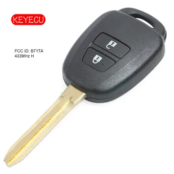 Keyecu Diaľkové Auto príveskom 2 Tlačidlo 433MHz + H Čip pre Toyota RAV4-FCC: B71TA