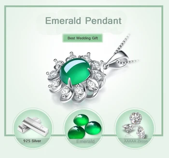 YANHUI Pôvodné 925 Silver Jewely Zirkón Kvet Prírodné Emerald Kúzlo Prívesok Náhrdelníky pre Ženy, Nový Módny Jemné Šperky Darček