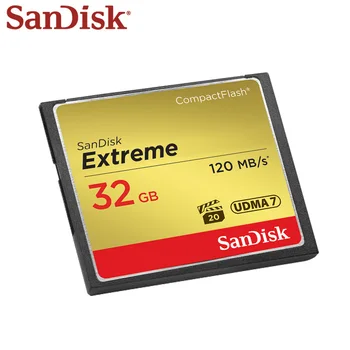 Pamäťová Karta SanDisk 32GB 64GB 128GB Zlato CF Karty Extrémne Vysokých Rýchla Karta Compact Flash 120MB/s pre DSLR a HD Videokamera