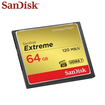 Pamäťová Karta SanDisk 32GB 64GB 128GB Zlato CF Karty Extrémne Vysokých Rýchla Karta Compact Flash 120MB/s pre DSLR a HD Videokamera