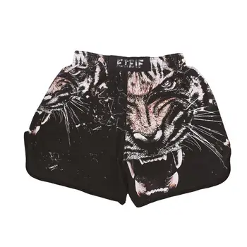 FTEIF Black Boj Hlava Tigra MMA boxerské šortky Stretch tkaniny Šortky boxing oblečenie Tiger Muay Thai šortky mma boj šortky