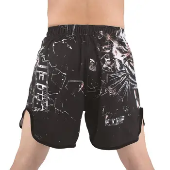 FTEIF Black Boj Hlava Tigra MMA boxerské šortky Stretch tkaniny Šortky boxing oblečenie Tiger Muay Thai šortky mma boj šortky