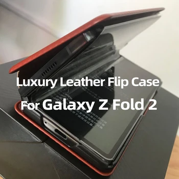 Galaxy 2 Násobne Prípade puzdro pre Galaxy Z Fold2 5G Kože Flip Prípade Mobilný Telefón Shell 2 Farby Voliteľné Nové Prírastky