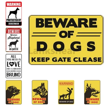Výstraha Nebezpečenstvo Vintage Kovové Značky Dajte Si Pozor Na Psa, Mačku, Plagát Vintage Stenu Doska Pub Bar Dom Maľovanie Muž Jaskyňa Dekor