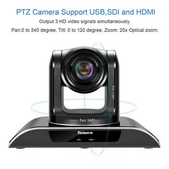 [EÚ Skladom] ZDARMA DANE VHD203U 1080p60fps Video Konferenčný Systém PTZ HDMI Fotoaparátu 20X Zoom SDI Výstup ConferenceCam pre Veľké Izby