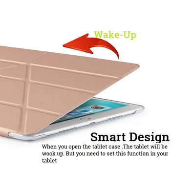 9.7 Pro Kryt Slim Skladacie Coque Pre iPad Pro 9.7 Kryt Smart Auto Spánku Mäkké Flip TPU Funda pre iPad A1673 A1674 Smart Cover