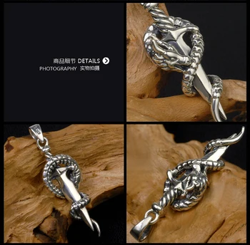 Čistý 925 Sterling Silver Šperky Dragon Sword Kúzlo Vintage Prívesky pre Mužov A Ženy, Thajský Strieborný Náhrdelník Jemné Darček 1303