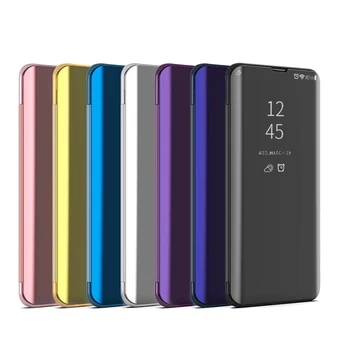 LG K50 K50S Prípade Smart Pokovovanie Flip Zrkadlo Prípade Pre LG K50 K50S LMX520BMW LMX520EMW Kožený Kryt Coque LGK50S Telefón Tašky Capa