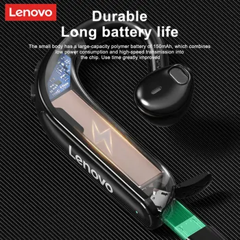 Lenovo TW16 Bezdrôtový BT5.0 Bluetooth Headset Jednom Uchu Visí Ucho Semi-in-ear Stereo Bluetooth Ucho Slúchadlá HIFI