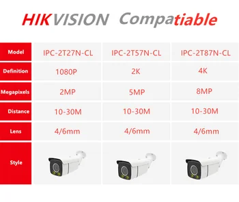 Hikvision Protocl 2MP/5MP Plný ColorVu noc Sieťová Kamera Plug and Play S NVR Hikvision Multi-jazyk POE Fotoaparát P2P IPC