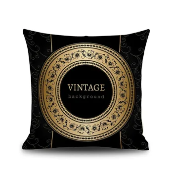 Výrobca Veľkoobchod Prispôsobené Vintage Luxusné Čierne Majster Umenia Bavlnená Posteľná Bielizeň Hodiť Vankúš Pre Domáce