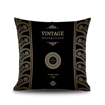 Výrobca Veľkoobchod Prispôsobené Vintage Luxusné Čierne Majster Umenia Bavlnená Posteľná Bielizeň Hodiť Vankúš Pre Domáce