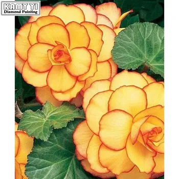 Plné Námestia/Kolo Vŕtať 5D DIY Diamond Oranžové kvety 3D Výšivky Cross Stitch Mozaiky Drahokamu Dekor HYY