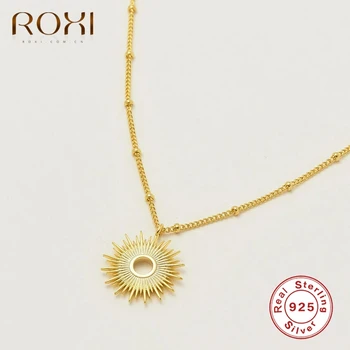ROXI In Sun Prívesok Náhrdelníky pre Ženy, Mužov Vintage Šperky 925 Sterling Silver Gold Náhrdelník Collares Reťaze Naszyjnik Choker