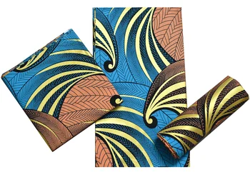 Nové Africké Vosk Textílie Zábal Tissu Ankara Batik Nigérijský Wrapper Zlaté, Striebro Na Bavlna Materiál Ghana Zlaté Vosk Pre Šaty