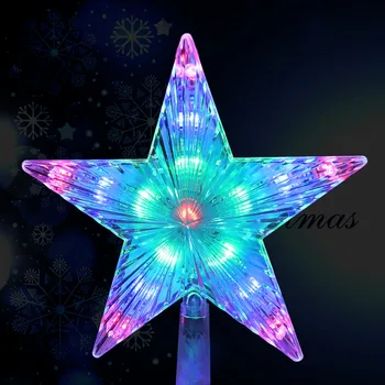 Vianočné Svetlo LED Nočné Svetlo Meteor Päť-špicaté Hviezdy Lampa Tree Top Dekorácie EÚ Plug 220V Pre Vianočné Atmosféru Osvetlenia JQ
