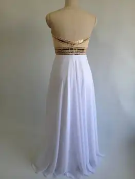 Elegantné Dlhé Pearl Milú Prom Šaty, Otvorte Zadný Šifón Dĺžka Podlahy Večeru Šaty pre Ženy