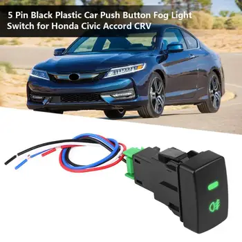 5 Pin Čierneho Plastu Auto Hmlové Svetlo Tlačidlo Prepnúť na Honda Civic Dohodou CRV Auto Zelená LED Hmlové Svetlo, Zapnutie/Vypnutie 644327