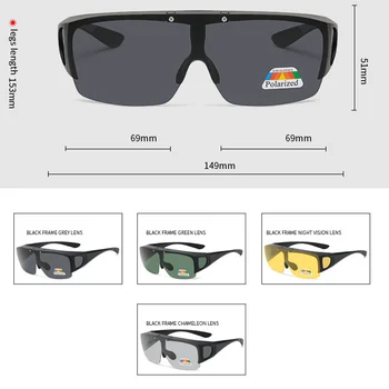 LongKeeper Flip Up Sunglasse Muži Ženy Polarizované Rybolovu, Jazdy Okuliare Black PC rám UV400 Objektív Nosenie Cez Slnečné Okuliare Oculos