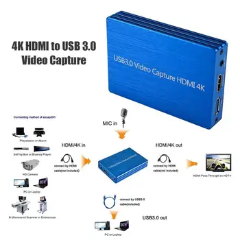 60fps 4K HDMI USB 3.0 digitalizačné Karty Dongle 1080P HD Video Rekordér Grabber pre OBS Zachytenie Herné Živé Vysielanie