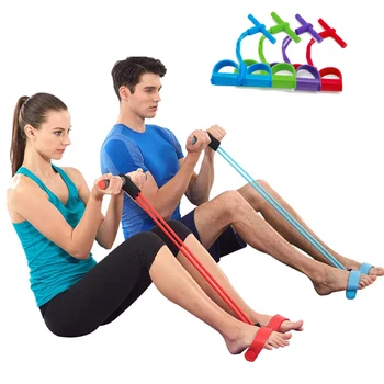 4 Trubice Odolnosť Kapely Latex Pedál Exerciser Posilňovacia Joga Cvičenie, Tréning Gumičky Pre Fitness Zariadenia