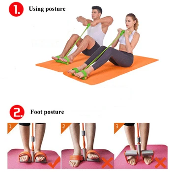 4 Trubice Odolnosť Kapely Latex Pedál Exerciser Posilňovacia Joga Cvičenie, Tréning Gumičky Pre Fitness Zariadenia