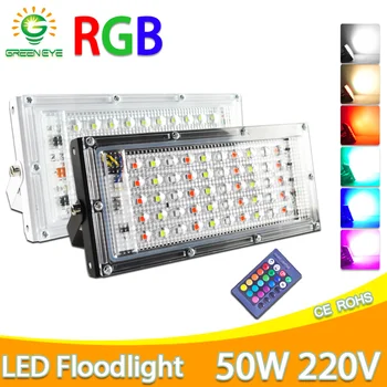 LED Flood Svetlo 50W 100W 200W RGB led Floodlight AC 220V 240V pouličné LED Svietidlo vodeodolné IP65 vonkajšie Osvetlenie led cob pozornosti